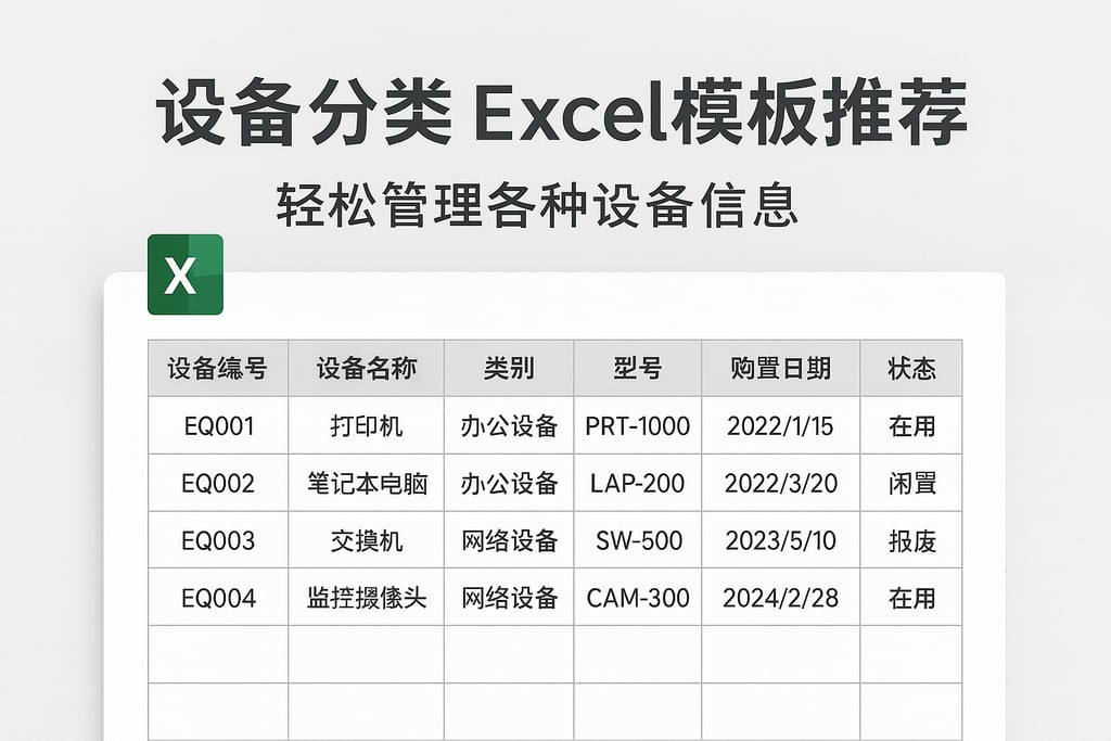 设备分类 excel模板推荐，轻松管理各种设备信息